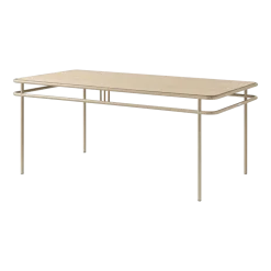 Table à manger rectangulaire en chêne clair et acier gris beige 180x90x76,5cm UD - Tolix