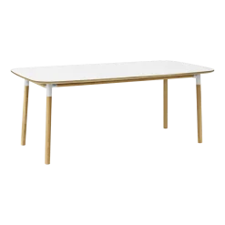 Table à manger rectangulaire en chêne et stratifié blanc 95 x 200 cm Form - Normann Copenhagen