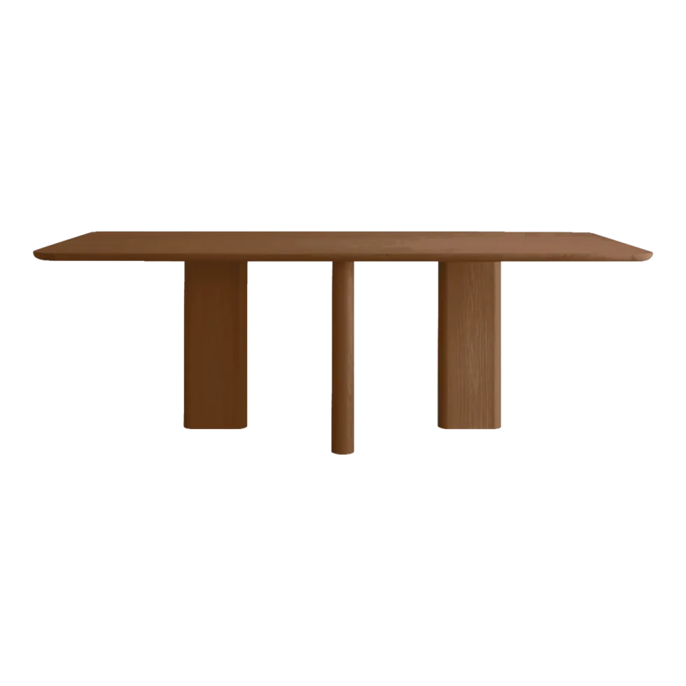 Table à manger rectangulaire en frêne et finition en noyer 180x100cm Joe - Gabrielle paris