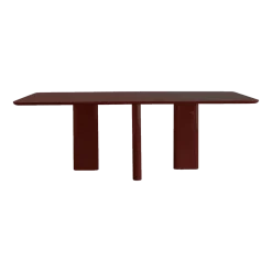 Table à manger rectangulaire en frêne et laqué bordeaux 180x100cm Joe - Gabrielle paris
