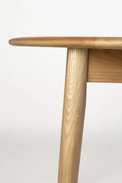 Table à manger ronde avec rallonge en chêne naturel 120/160cm Twist - Zuiver