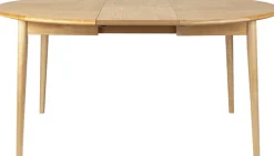 Table à manger ronde avec rallonge en chêne naturel 120/160cm Twist - Zuiver