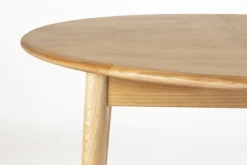 Table à manger ronde avec rallonge en chêne naturel 120/160cm Twist - Zuiver