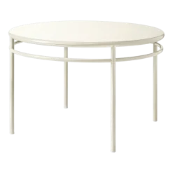 Table à manger ronde en acier blanc perlé 120cm T37 - Tolix
