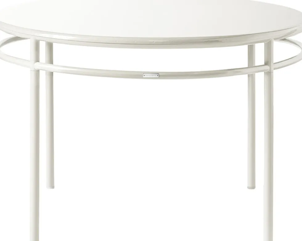 Table à manger ronde en acier blanc pur 120cm T37 - Tolix