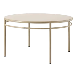 Table à manger ronde en acier gris beige 140cm T37 - Tolix