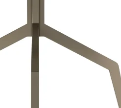Table à manger ronde en acier inoxydable et travertin gris 120x76x74cm Razor - Versmissen