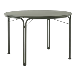 Table à manger ronde en acier vert bronze 115 cm Thorvald SC98 - &tradition