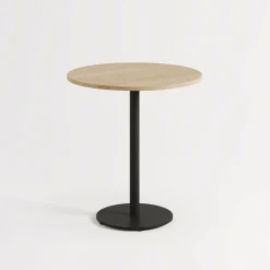 Table à manger ronde en chêne et piétement en acier noir 70 x 75 cm Moka - TIPTOE