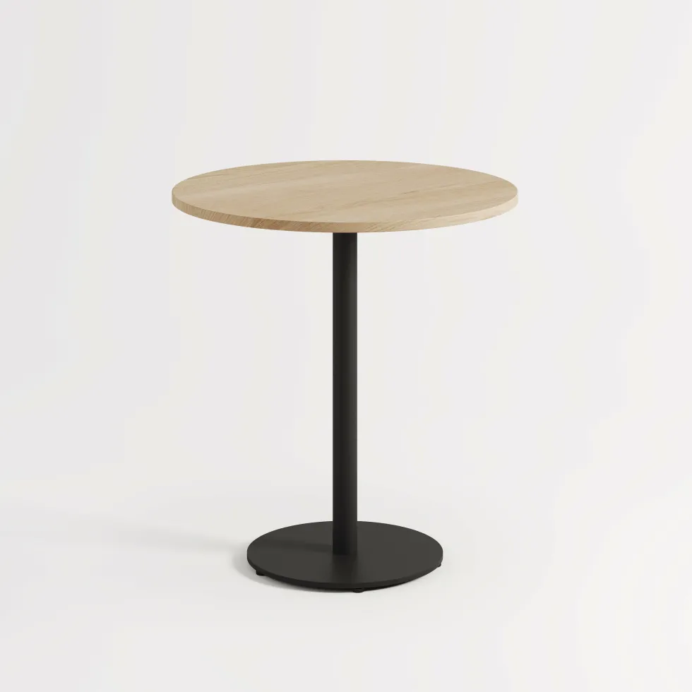 Table à manger ronde en chêne et piétement en acier noir 70 x 75 cm Moka - TIPTOE