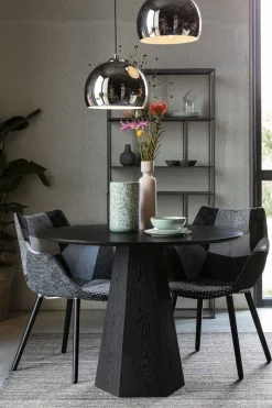 Table à manger ronde en frêne noir 100x76cm Pilar - Zuiver