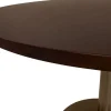Table à manger ronde en placage chêne et acier bronze foncé 120cm Elliot - Versmissen