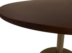 Table à manger ronde en placage chêne et acier bronze foncé 120cm Elliot - Versmissen