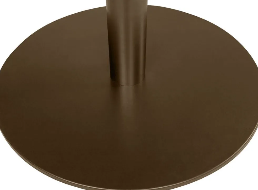 Table à manger ronde en placage chêne et acier bronze foncé 120cm Elliot - Versmissen