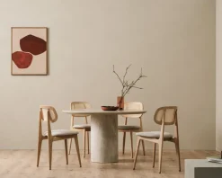 Table à manger ronde en plâtre minéral 150cm Ari Ellipse - Vincent Sheppard