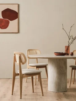 Table à manger ronde en plâtre minéral 130cm Ari Ellipse - Vincent Sheppard