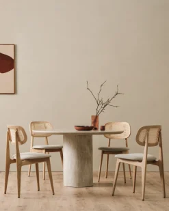 Table à manger ronde en plâtre minéral 130cm Ari Ellipse - Vincent Sheppard