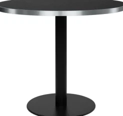 Table à manger ronde en stratifié roche noir et acier noir 90cm Elliot - Versmissen