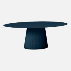 Table ovale en acier mat denim 200 cm Ankara - Matière Grise