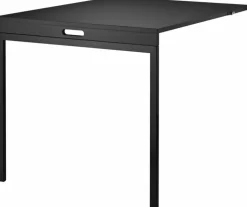 Table pliante en frêne teinté noir et pieds noirs en acier - String furniture