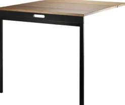 Table pliante en noyer et pieds noirs en acier - String furniture