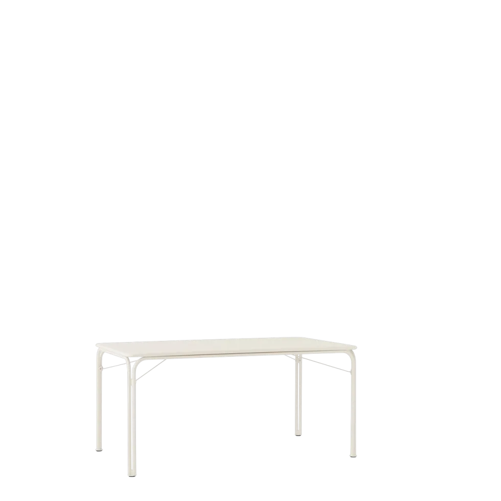 Table rectangulaire de jardin en acier ivoire 160x90cm Thorvald SC113 - &tradition