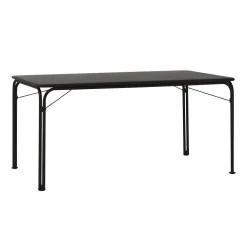 Table rectangulaire de jardin en acier noir chaud 160x90cm Thorvald SC113 - &tradition