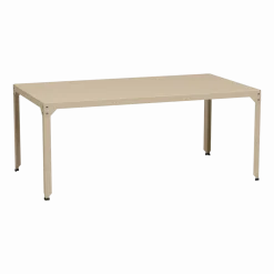 Table rectangulaire en acier mat crème 100 cm Hegoa - Matière Grise