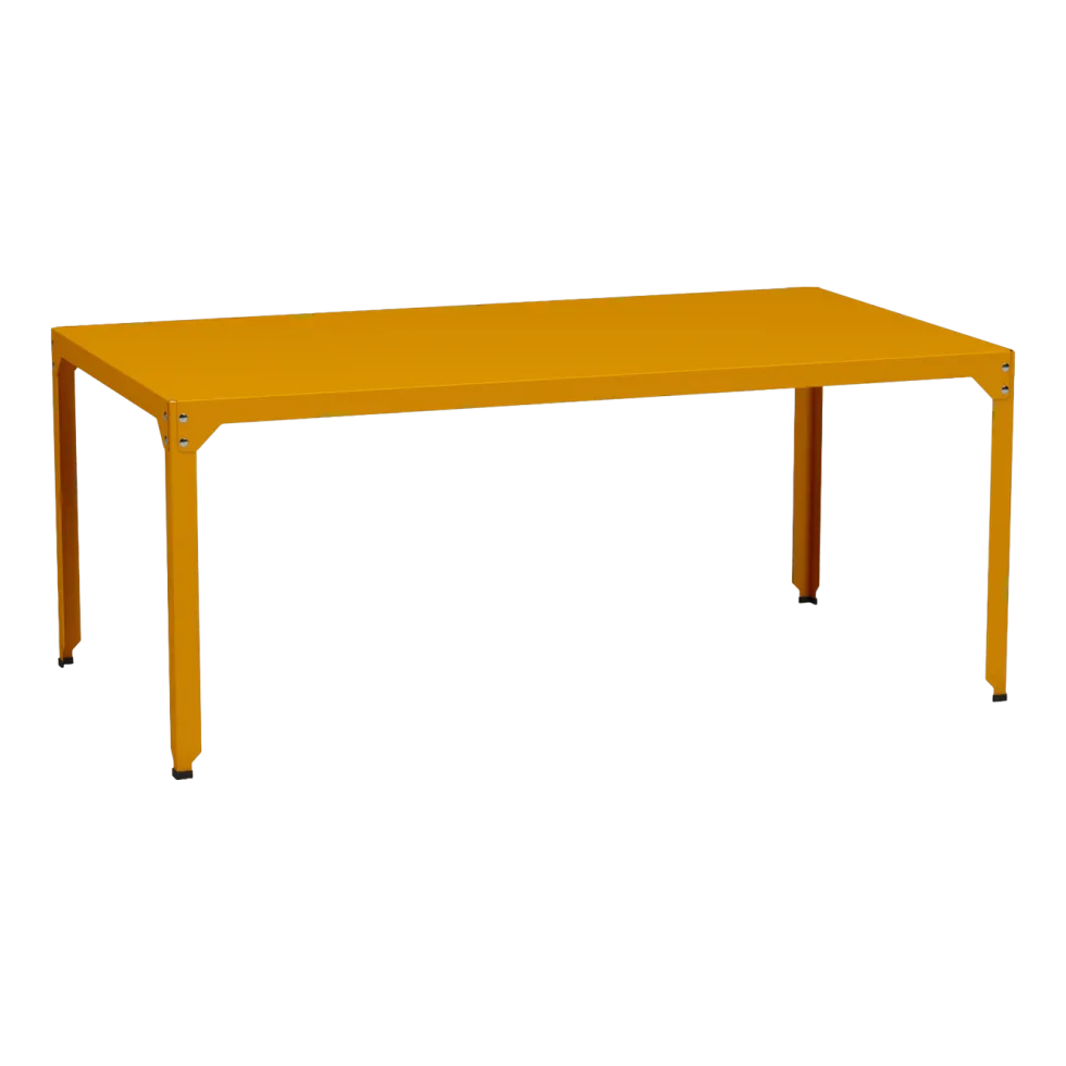 Table rectangulaire en acier mat safran 100 cm Hegoa - Matière Grise