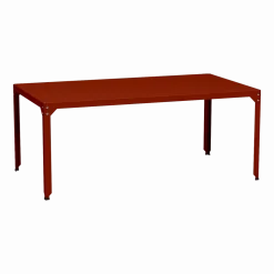 Table rectangulaire en acier mat terracotta 100 cm Hegoa - Matière Grise