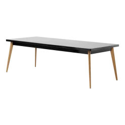 Table rectangulaire en acier noir foncé et pieds bois 240x100cm 55 - Tolix