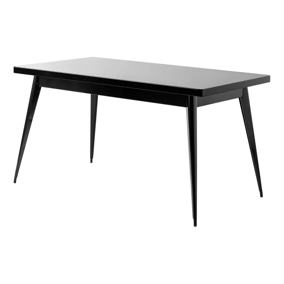 Table rectangulaire en acier noir foncé 140x80cm 55 - Tolix