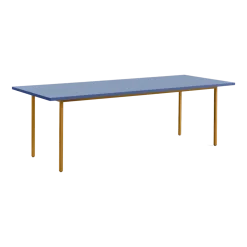 Table rectangulaire en acier thermolaqué ocre et bleu 240x90cm Two-colour - Hay