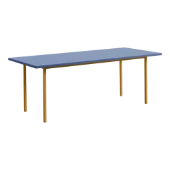 Table rectangulaire en acier thermolaqué ocre et bleu 200x90cm Two-colour - Hay