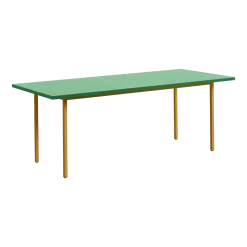 Table rectangulaire en acier thermolaqué ocre et vert 160x82cm Two-colour - Hay