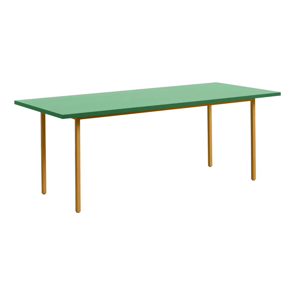 Table rectangulaire en acier thermolaqué ocre et vert 160x82cm Two-colour - Hay