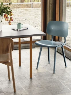 Table rectangulaire en acier thermolaqué ocre et vert 160x82cm Two-colour - Hay