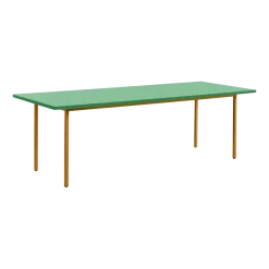 Table rectangulaire en acier thermolaqué ocre et vert 240x90cm Two-colour - Hay