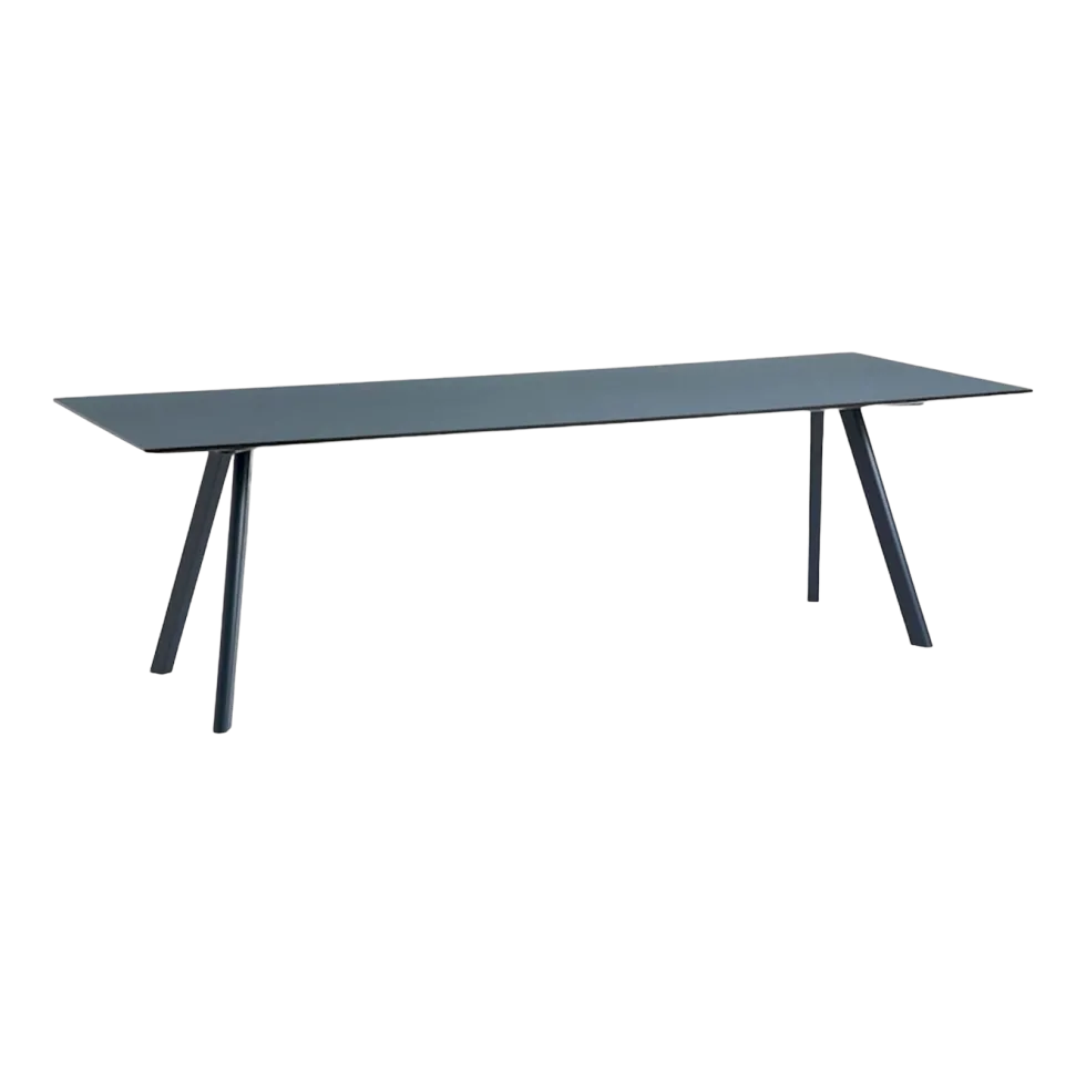 Table rectangulaire en bois de chêne bleu foncé et linoléum bleu fumé 250x90x74cm CPH 30 2.0 - Hay