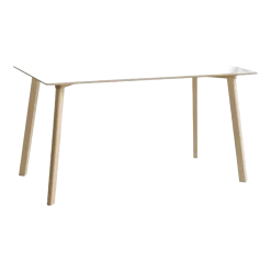 Table rectangulaire en bois stratifié blanc perle et hêtre 140x75x73cm CPH deux 210 2.0 - Hay