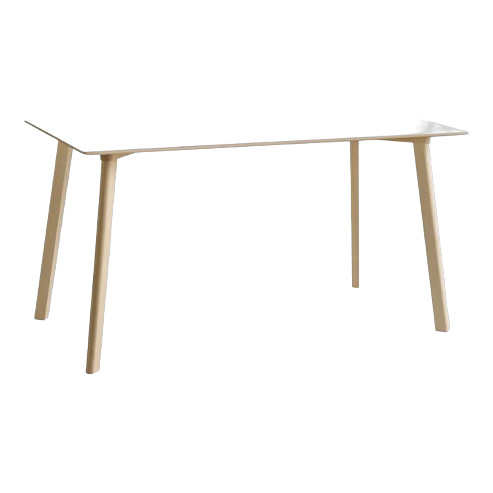 Table rectangulaire en bois stratifié blanc perle et hêtre 140x75x73cm CPH deux 210 2.0 - Hay