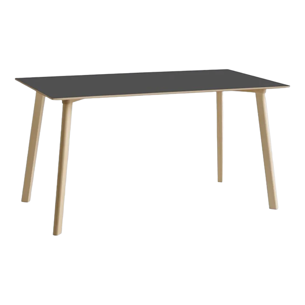Table rectangulaire en bois stratifié gris pierre et hêtre 140x75x73cm CPH deux 210 2.0 - Hay