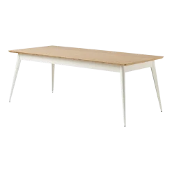 Table rectangulaire en chêne et acier blanc pur 200x95cm 55 - Tolix