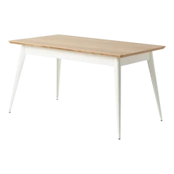 Table rectangulaire en chêne et acier blanc pur 140x80cm 55 - Tolix