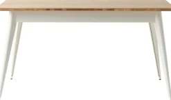Table rectangulaire en chêne et acier blanc pur 140x80cm 55 - Tolix