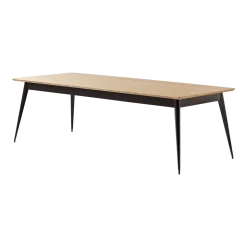 Table rectangulaire en chêne et acier brun noir 240x100cm 55 - Tolix