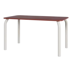 Table rectangulaire en frêne rouge auburn et pieds beige désertique 140x80cm Meko - noo.ma