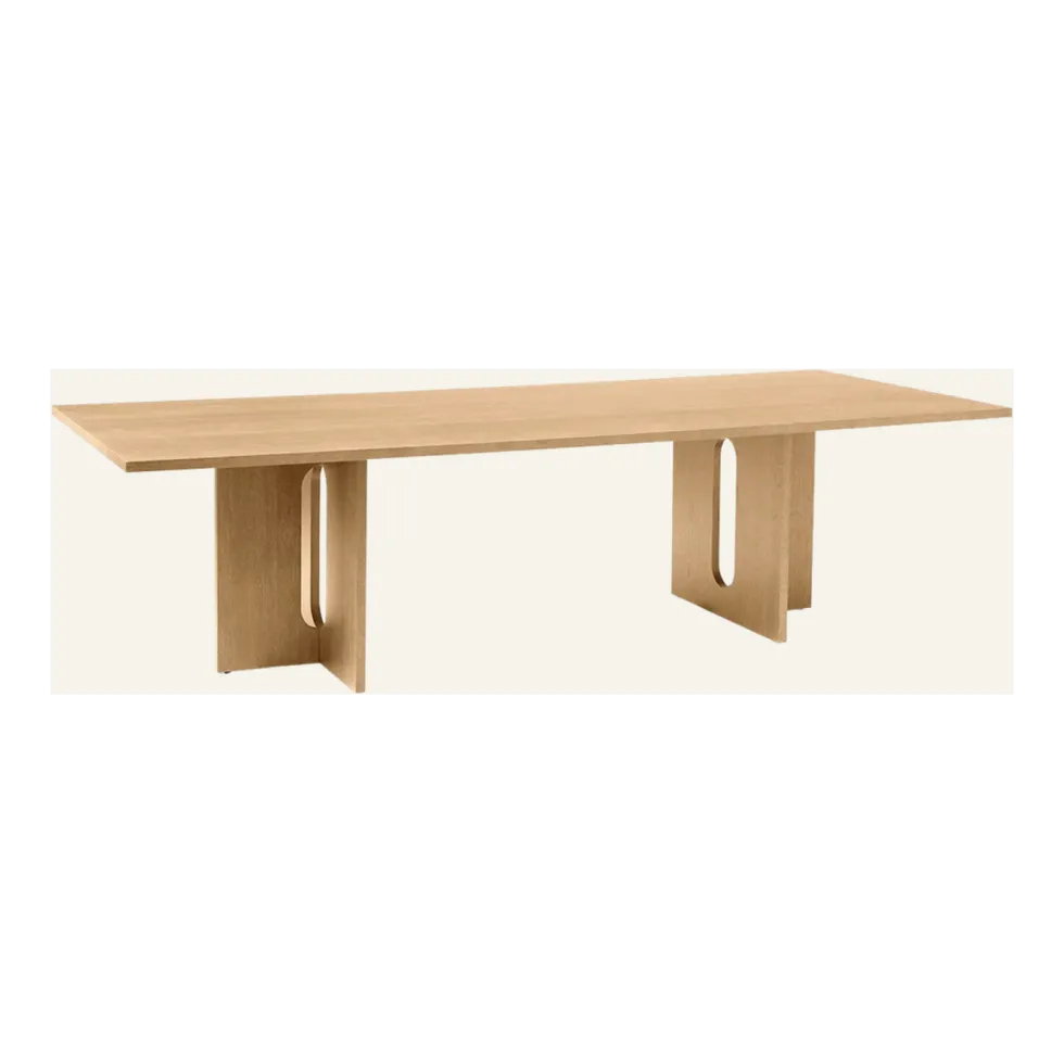 Table rectangulaire en placage chêne naturel 278x109cm Androgyne - Audo