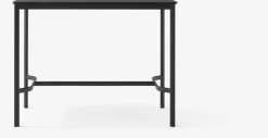 Table rectangulaire haute en acier noire et piètement noir 140 x 80 x 105 cm Drip HW114 - &tradition