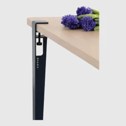 Table rectangulaire L Baltazar pieds bleu minéral 75 cm - TIPTOE